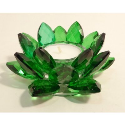 Křišťálový svícen Lotos zelený – Zboží Dáma