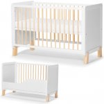 Kinderkraft Postýlka dřevěná se zábranou Nico White Premium – Zboží Dáma
