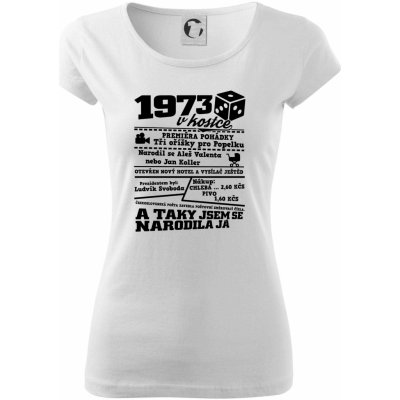 1973 v kostce Pure dámské triko Bílá – Zbozi.Blesk.cz