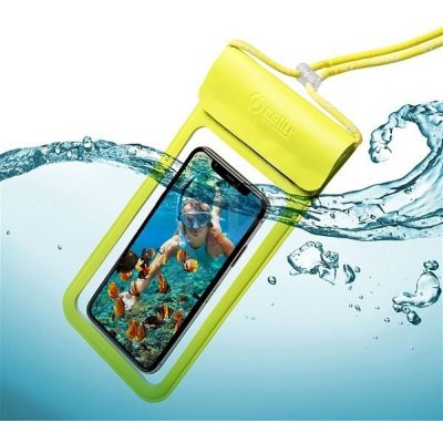 Pouzdro Univerzální voděodolné CELLY Splash Bag 2019 pro telefon 6,5", žluté