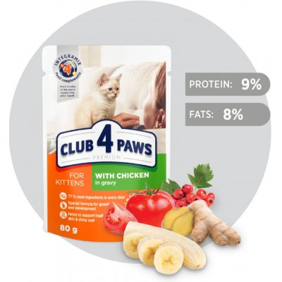 Club 4 Paws pro kotě s kuřecím v omáčce 80 g