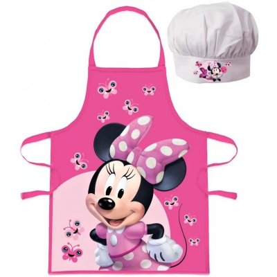 Euroswan zástěra s kuchařskou čepicí Minnie Mouse Disney motiv s motýlky – Zboží Mobilmania