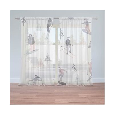 Sablio Záclony Lyžaři: 2ks 150x250cm – Hledejceny.cz