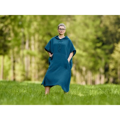 Nelly Mušelínové pončo dámské Petrol – Sleviste.cz