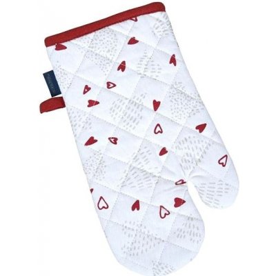 SCANquilt chňapka RUKAVICE DEKORO srdíčka bíločervená 14 x 31 cm – Hledejceny.cz