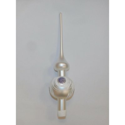 ONREX Vánoční ozdoba skleněná špice bílá kruhy 28 cm – Hledejceny.cz