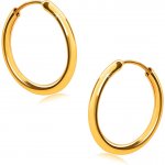 Šperky Eshop zlaté náušnice ve žlutém zlatě kruhy oblá ramena hladký a lesklý povrch S2GG48.33 – Zboží Mobilmania