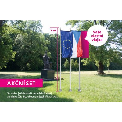 Výhodný set 3 stožárů s otočným ramenem a se 3 vlajkami Alerion – Hledejceny.cz