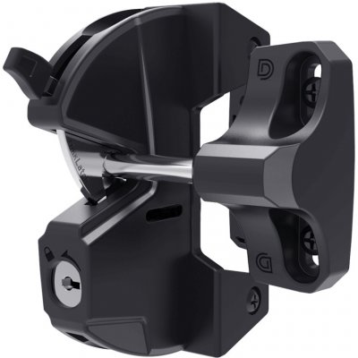 Jednostranný zámek na branku s kovovým úchytem na klíč – černá, polymer – Zboží Mobilmania