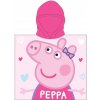 Ručník E plus M dívčí pončo osuška s kapucí Prasátko Peppa motiv Better together 55 x 110 cm