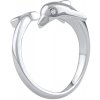 Prsteny SILVEGO Stříbrný otevřený univerzální prsten Astel delfín s Brilliance Zirconia JJJ0004R
