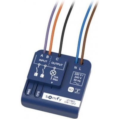 Somfy Izymo ON-OFF receiver io – přijímač pro ovládání osvětlení a el. spotřebičů io vysílači 1822650 – Zbozi.Blesk.cz