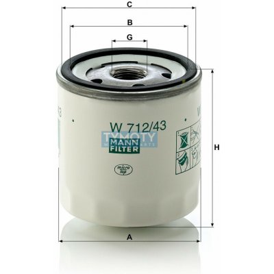 MANN W 712/43 olejový filtr – Hledejceny.cz