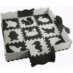 KIK Kontrastní pěnové puzzle 30 x 30 cm 25 ks černá krémová – Zboží Dáma