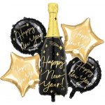 MojeParty Balónkový set Happy New Year černo- zlatý – Zboží Dáma