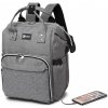Taška na kočárek Kono batoh s USB portem šedá