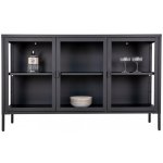 House Nordic Brisbane Skleněná vitrína nízká 85 x 140 cm černý kov – Zboží Mobilmania