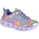 Skechers S Lights Heart Lights Rainbow Lux silver multi – Zboží Dáma