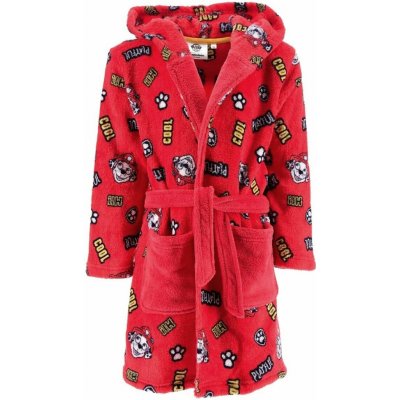 SunCity Dětský / chlapecký coral fleece župan s kapucí Tlapková patrola - Paw Patrol - motiv Marshall Červená – Sleviste.cz