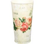 Váza KVĚTY RŮŽE plechová vysoká d13x23cm – Zboží Dáma