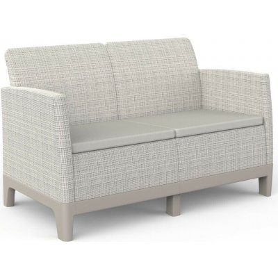 Keter SCANDI FORMA 2 SEATER SOFA - Pebble grey/Soft biege – Zboží Mobilmania