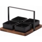 Excellent Servírovací misky s podnosem sada 5 ks akát černá KO-278000520 – Zboží Mobilmania