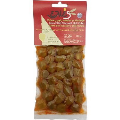 ILIDA Olivy zelené bez pecky s mletou chilli paprikou 100 g