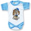 Kojenecké body BABY´S WEAR Kojenecké body krátky rukáv LION modro biele