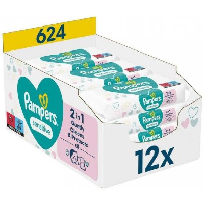 Pampers Sensitive vlhčené ubrousky Box 12 x 52 ks – Zboží Mobilmania