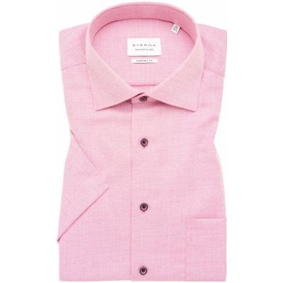 Eterna Comfort Fit košile "Struktur" s krátkým rukávem růžová