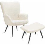 Tectake 405598 Hygge s podnožkou krémová / černá – Zboží Dáma