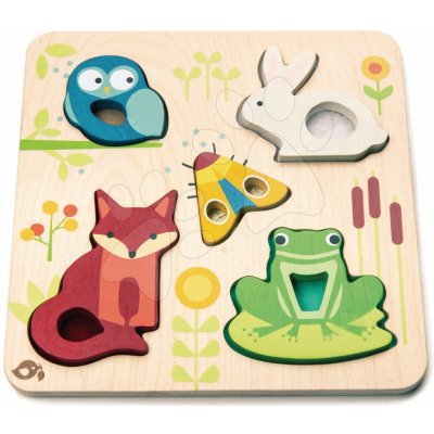 Tender Leaf Toys lesné zvieratká Touchy Feely Animals 5 ergonomických tvarov na doske – Zbozi.Blesk.cz