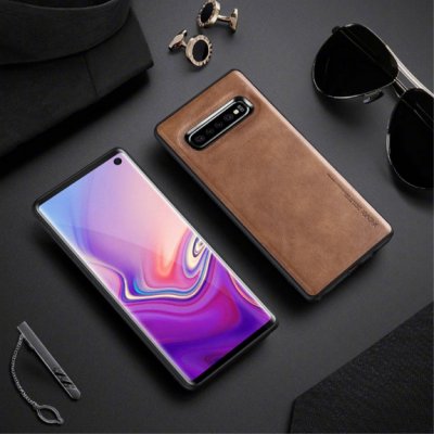 Pouzdro X-Level s koženkovým povrchem Samsung Galaxy S10 - hnědé