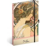 Notes Alfons Mucha Petrklíč, tečkovaný 13 × 21 cm – Zboží Dáma