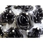 Kytice na auto - černé růže / bílá – Zboží Mobilmania
