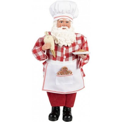 Clayre & Eef Červená vánoční dekorace figurka Santa Claus cukrář - 22*19*45 cm – Hledejceny.cz