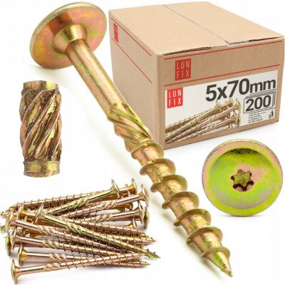 Tesařské vruty 5x70 TORX s talířovou hlavou, 200 ks – Hledejceny.cz