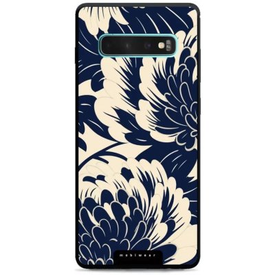 Mobiwear Glossy - Samsung Galaxy S10 Plus - GA40G Modré a béžové květy – Zboží Mobilmania