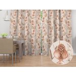 Biante Bavlněný závěs Sandra SA-786 Hnědorůžové rostliny na světle béžovém 150x140 cm – Hledejceny.cz