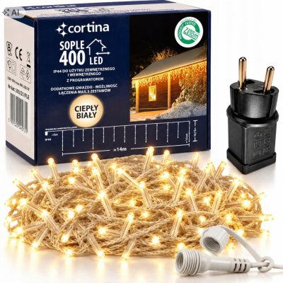 Vánoční osvětlení na stromeček Cortina venkovní 19 m 301 - 500 světýlek – Hledejceny.cz