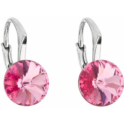Pavona Stříbrné náušnice visací s krystaly Swarovski růžové kulaté 31229.3 – Hledejceny.cz
