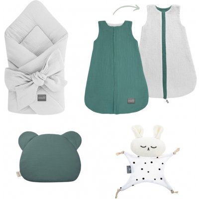 Sleepee Mušelínová sada na spaní pro novorozence Grey & Ocean green – Hledejceny.cz