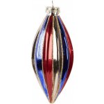 Clayre & Eef Zlatá skleněná ozdoba špičatá baňka s barevnými pruhy Ø 6*13 cm – Hledejceny.cz