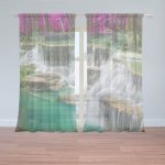 Sablio Záclony Černobílý vodopád: 2ks 150x250cm – Hledejceny.cz
