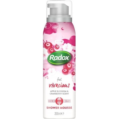 Radox Feel Vivacious Apple Blossom & Cranberry Scent pečující sprchová pěna 200 ml