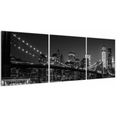 Obraz Brooklyn mostu v New Yorku, třídílný 120x40 cm – Zbozi.Blesk.cz