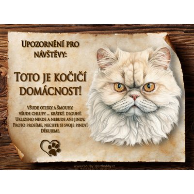 Cedulky-sporthobby 063 Cedulka Kočka Perská Slovenština 20 x 15 cm – Zboží Mobilmania