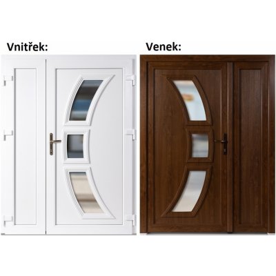 Soft Dvoukřídlé vchodové 3D 5901+Panel Plný Zlatý dub/bílá pravé 150 x 200 cm – Hledejceny.cz