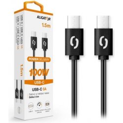 Aligator DATKP46 POWER 100W, USB-C/USB-C 5A, 1,5m, černý