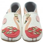 Lait et Miel Kožené capáčky s plameňáky Bílá – Zboží Mobilmania